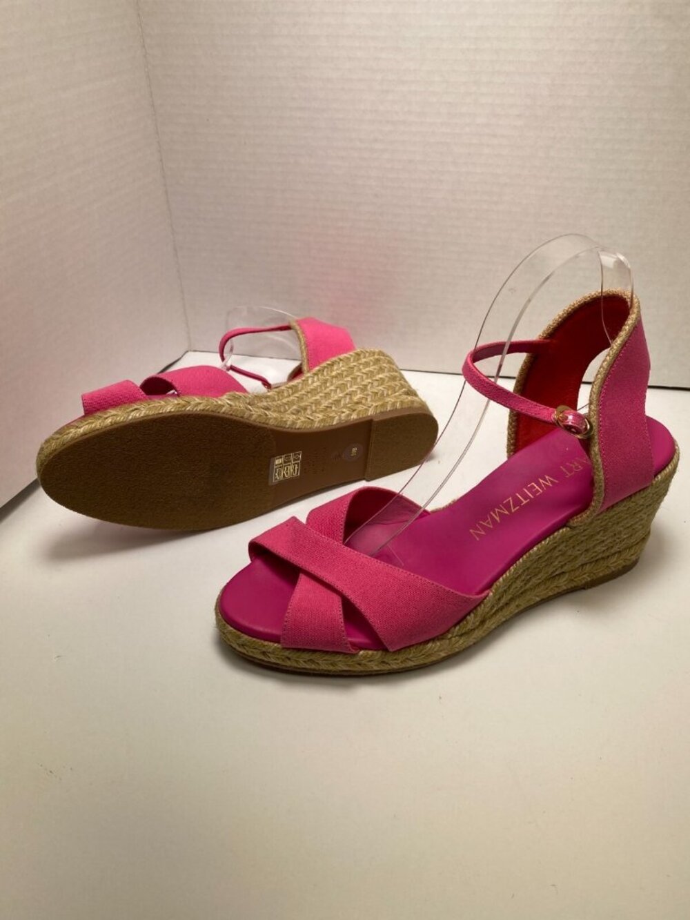 Stuart Weitzman Women's Fuchsia Mirela II Espadrille Wedge Sz 10B - Picture 9 of 9